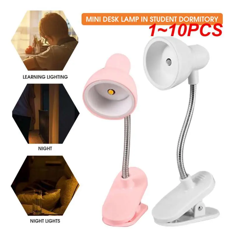 

1~10PCS Mini Book Light LED Clamp Reading Lamp Night Lights Books To Read Bedside Table For Bedroom Study Clip Design Home Child