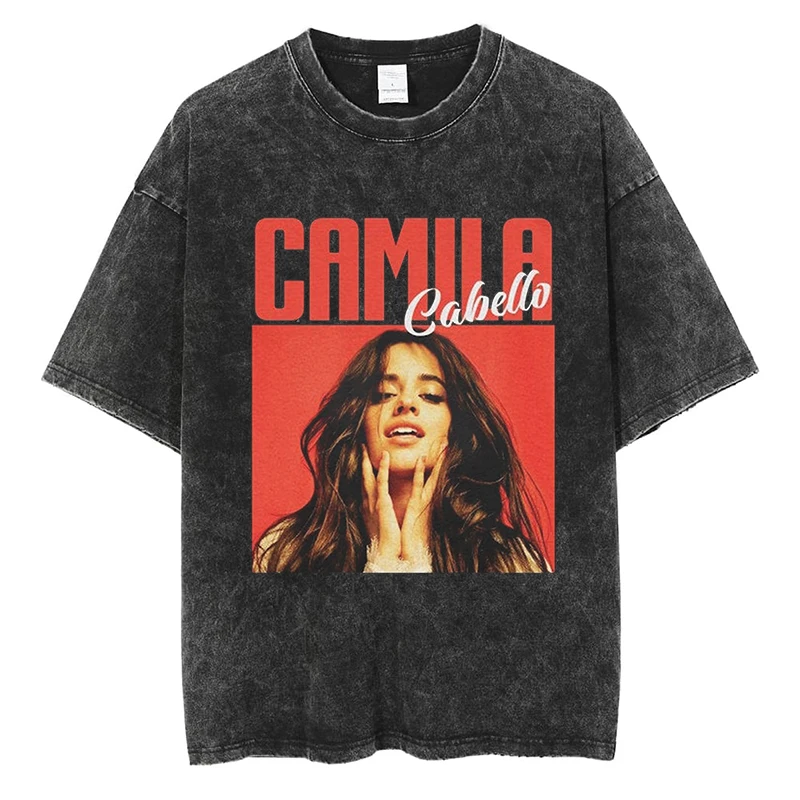 

Fashion Camila Cabello Graphic T Shirt High Street Men Women Clothes Quality Cotton Vintage Oversized Black Short Sleeve Tees