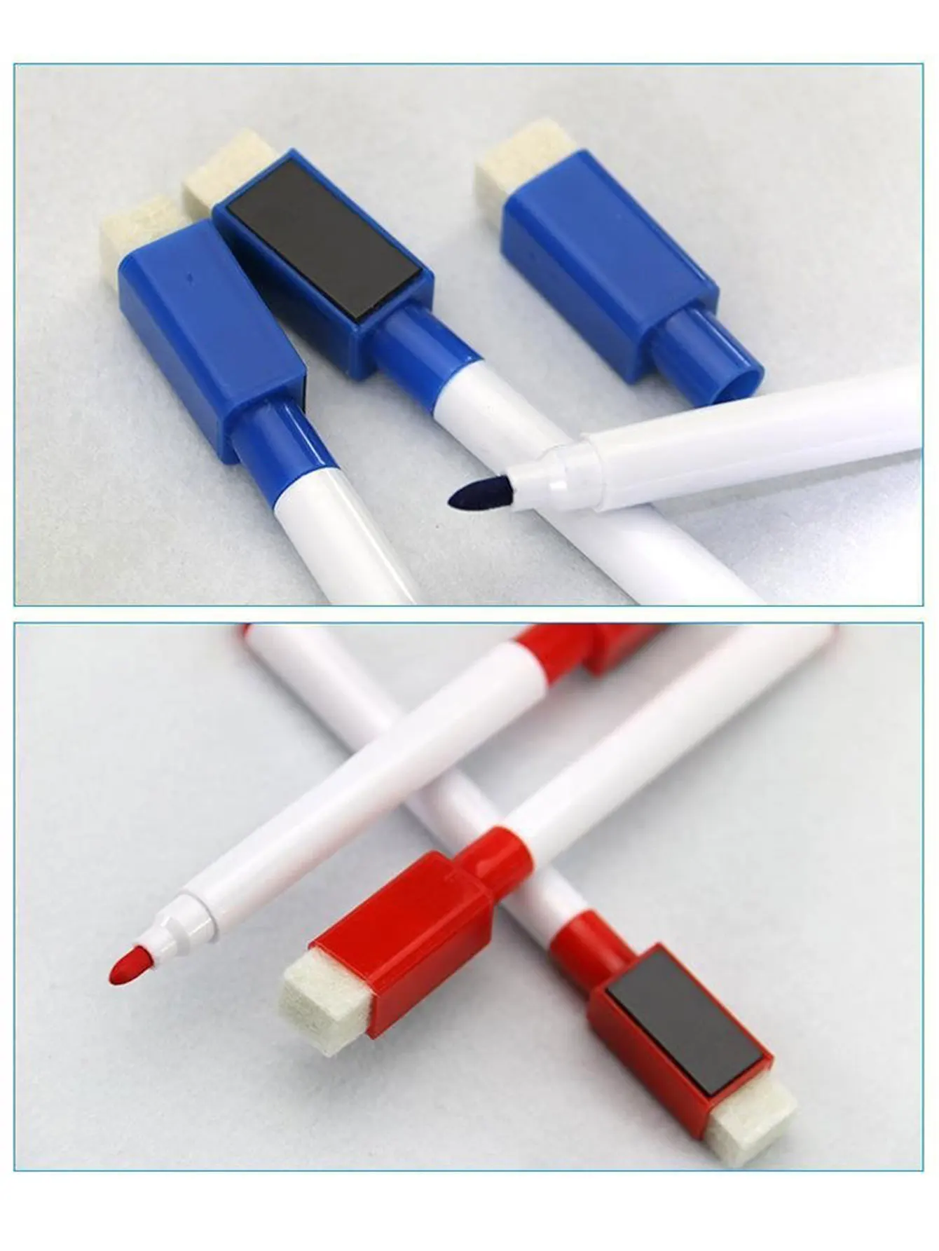 8개/세트 자석 수채화 펜 화이트보드 드라이 지우개 마커 브러쉬 포함 11.3cm 소형 사이즈
