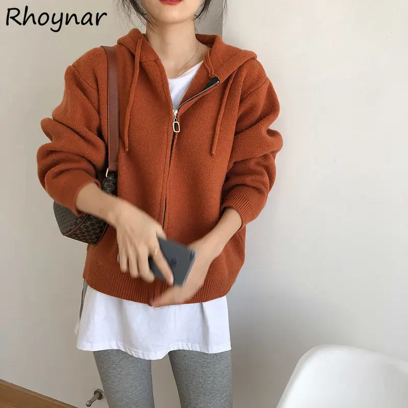 

Cardigan Women Zipper Hooded Spring New College Youth Unisex Streetwear Cool Fashion Mujer Basic Casual All-match Loose Ulzzang