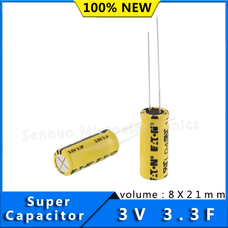 

Новинка, суперемкость 3,0 V 3.3F TV для сотовых телефонов TV 0820-3R0335-R farah, емкость низкого ESR, высокая мощность, плотность в, f, 8x21 мм