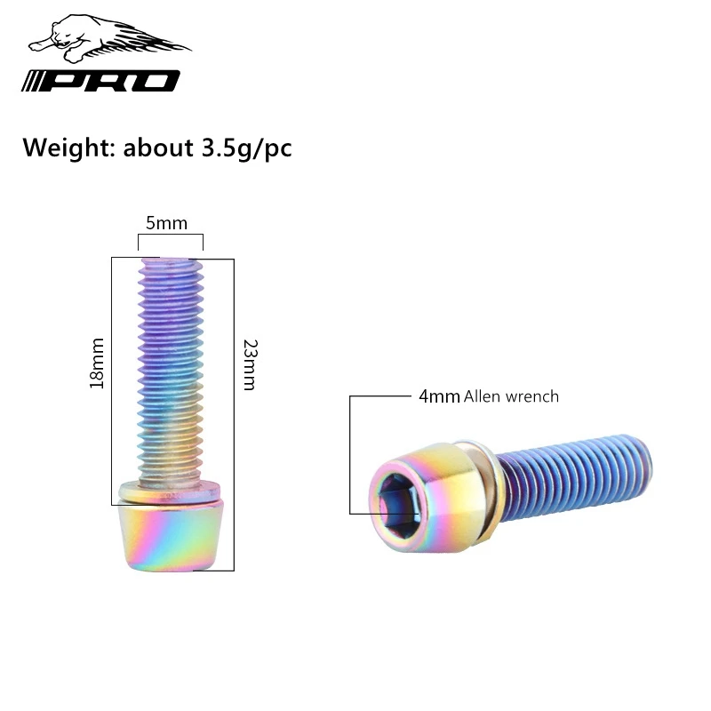 Bicycle Stem Bolts 6pcs/set M5*18mm MTB Stem Screws Colorful Stainless Steel Bike Stem Riser