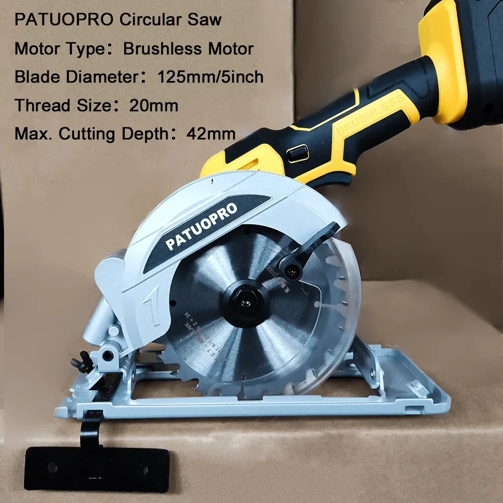 20V Brushless Circular Saw 125mm 5inch Cordless Electric Saw with Saw Blade fit Makita 18v Battery(No Battery) 5