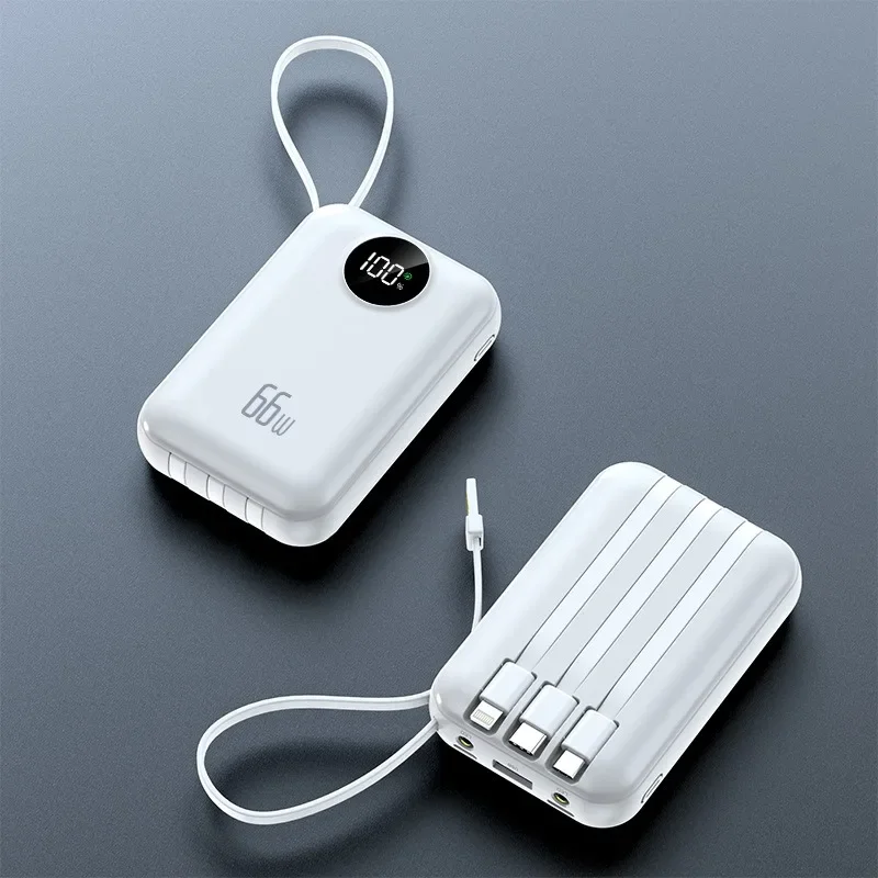 New Digital Display Round Screen Built-in Line Super Fast Charging 10000mAh Power Bank 3