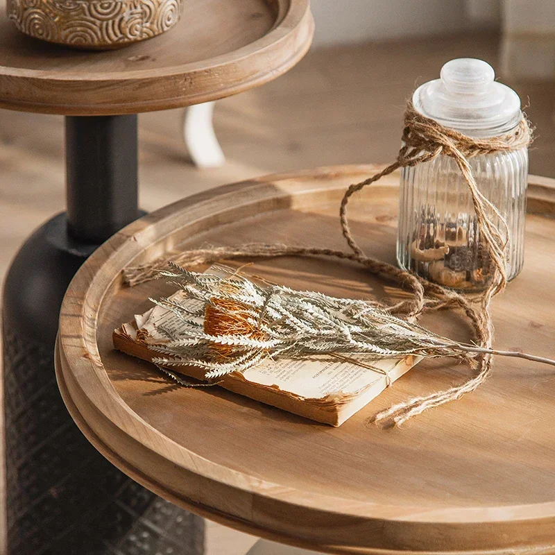 Retro Iron Crafts Small Coffee Table, Nordic Simple Style Living Room Furniture, Sofa Corners, Balcony Round Desk 2