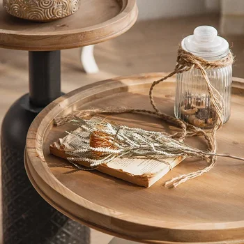 Retro Iron Crafts Small Coffee Table, Nordic Simple Style Living Room Furniture, Sofa Corners, Balcony Round Desk 2