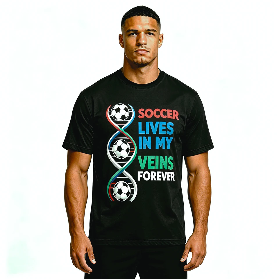 Men's Soccer Graphic T-Shirt Casual Sports Wear