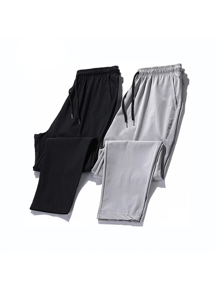

2023 Casual Pants Male Joggers Sweatpants Solid Color Elastic Waist Trousers Fitness Sportswear Fashion Summer Spring Sweatpants