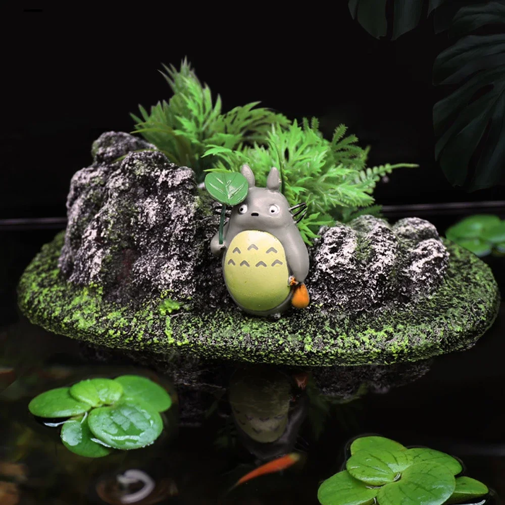 Floating Stone Fish Tank Ornaments - Decorative Aquarium Plants & Caverns Accessories