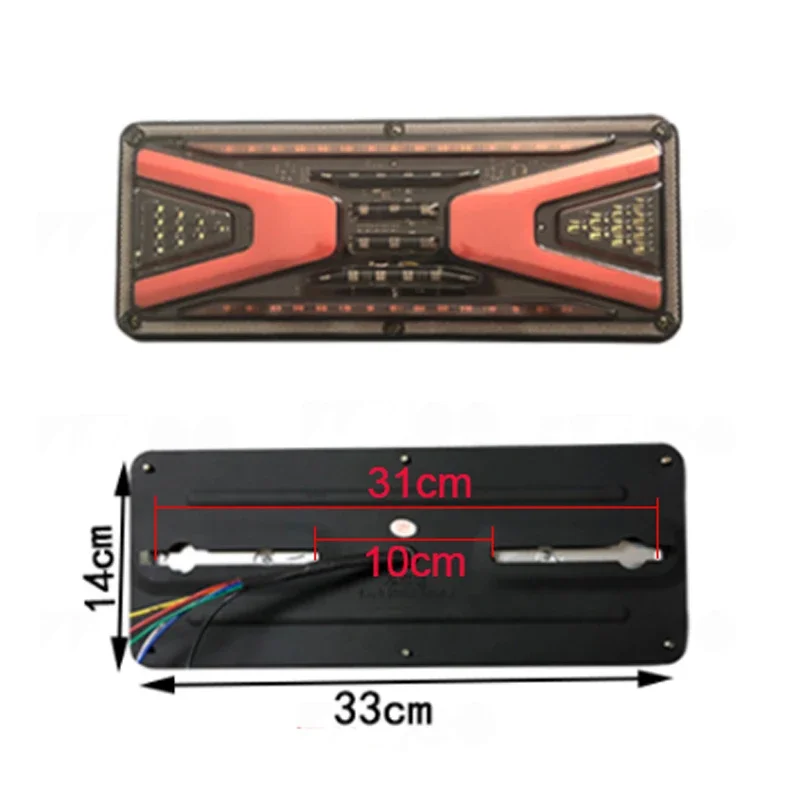 2 adet 33cm 24V su geçirmez evrensel kamyon LED arka stop lambası tekne RV karavan Van akış direksiyon freni geri trafik sis lambası