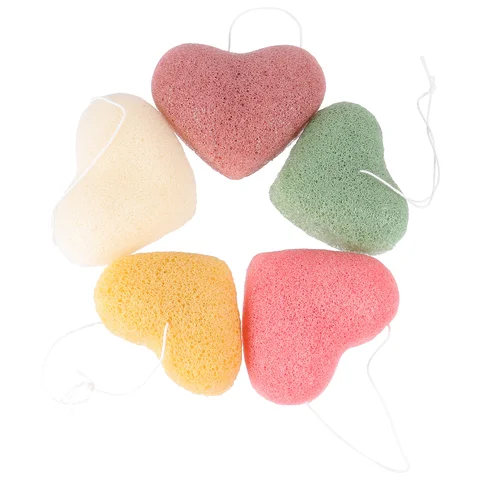 Heart Shape Face Cleansing Sponges Removal Wash Puff Deep Cleansing Puffs