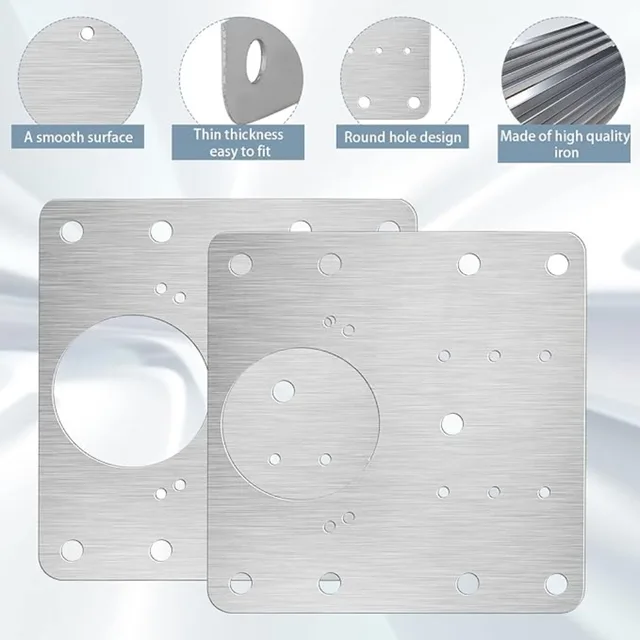 ชุดซ่อมบานพับตู้ 2-100 ชุด แผ่นซ่อมบานพับประตูสแตนเลส แผ่นยึดบานพับประตูตู้ เครื่องมือซ่อมบานพับประตูตู้ 6