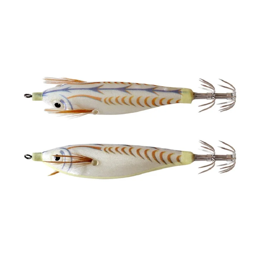 Billings 10cm/9g 2er-Set Leuchtende Holzgarnelen-Imitationsköder, Tintenfisch-Imitation, Mehrgrößen-Langwurf-Rundbauchgarnelen – Detail 12