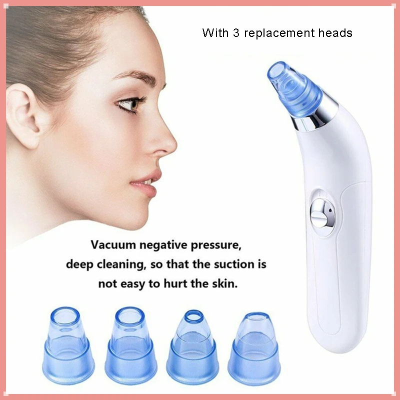 Beauty Tool Blackhead Remover T Zone Pore Acne Pimple Removal Face Deep Nose Vacuum Cleaner Suction Facial Cleansing With 4heads | Красота и