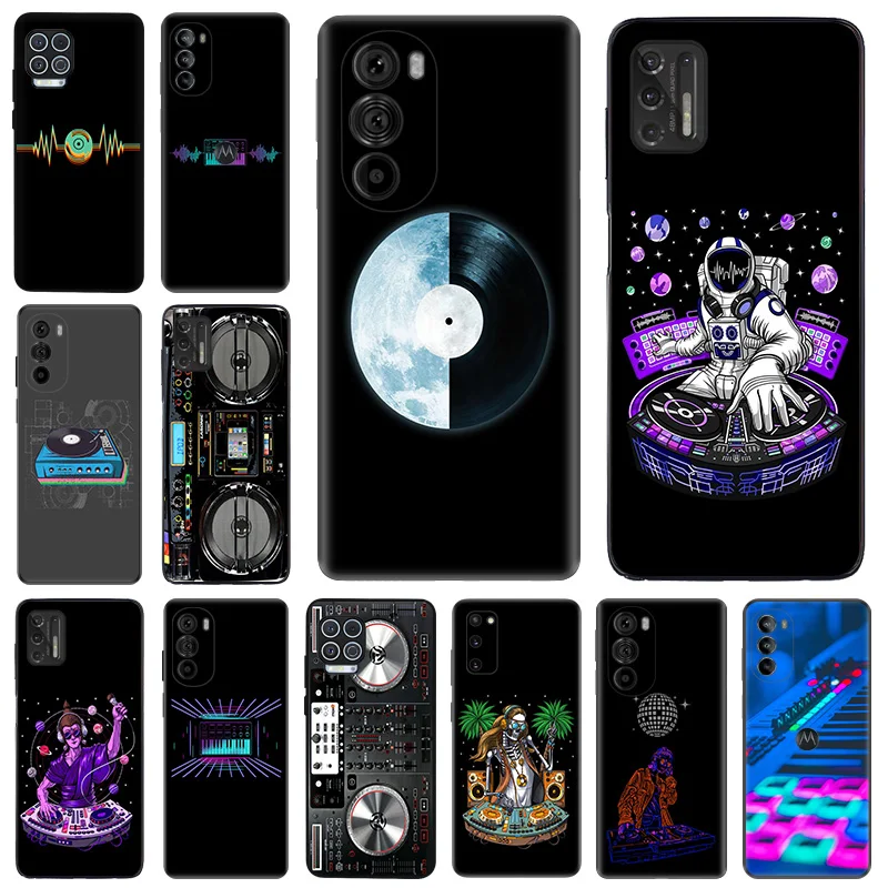 Custodia Nera Opaca Per Telefono Per Motorola Moto G53 G72 G73 G52 G8 G9 G200 G Stylus Edge 40 30 20 Pro Dj Art Music Soft Cover