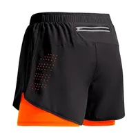 2024 New Men's Fitness Training Shorts Summer 2 In 1 Quick Dry Gym Beach Running Double-deck Shorts Outdoor Sportswear Men 2