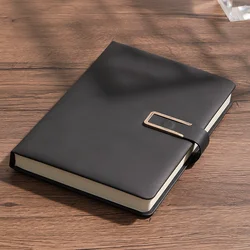 Luxurious Personalized Vintage A5 Leather Notebook - Ideal for Professional and Academic Use (Black)