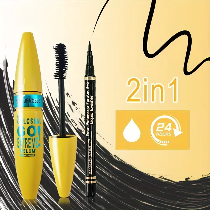 2-in-1 Makeup Set Durable Waterproof and sweat-proof Voluminous Curling Eyeliner Mascara set