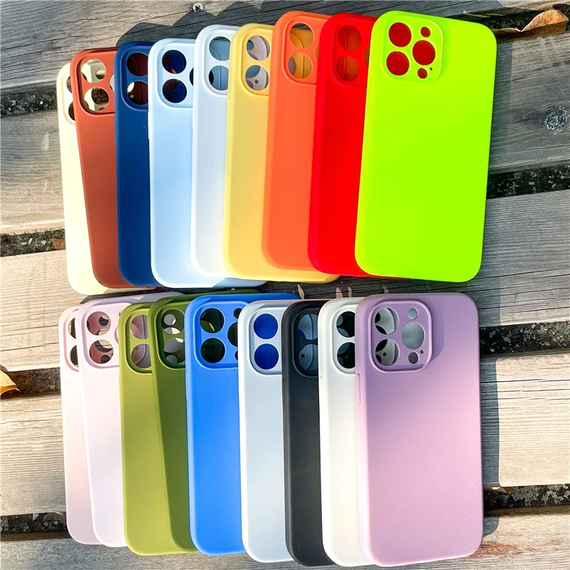 for iPhone 15 pro max Case Neon Liquid Silicone 13 Pro Max 14 Pro - Main Image