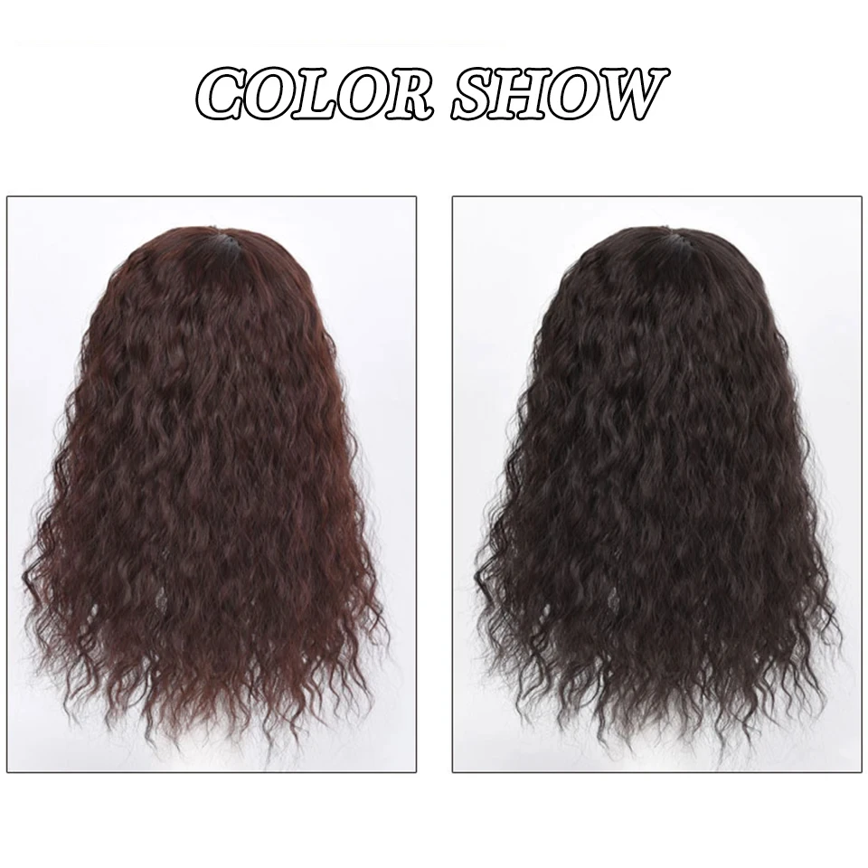 Synthetic Hair Topper with Bangs Clip for White Hair Coverage