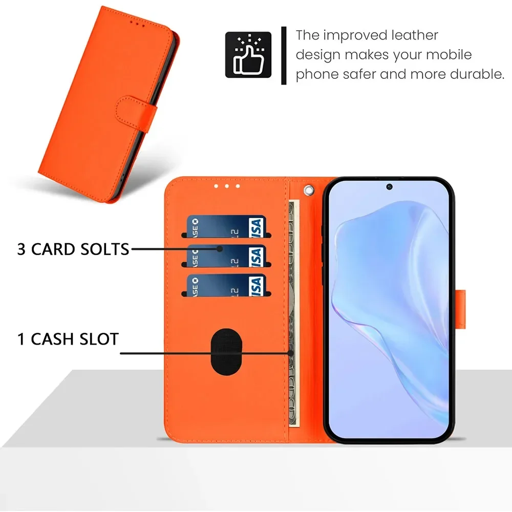 Classic Solid Color Leather Flip Wallet Phone Case