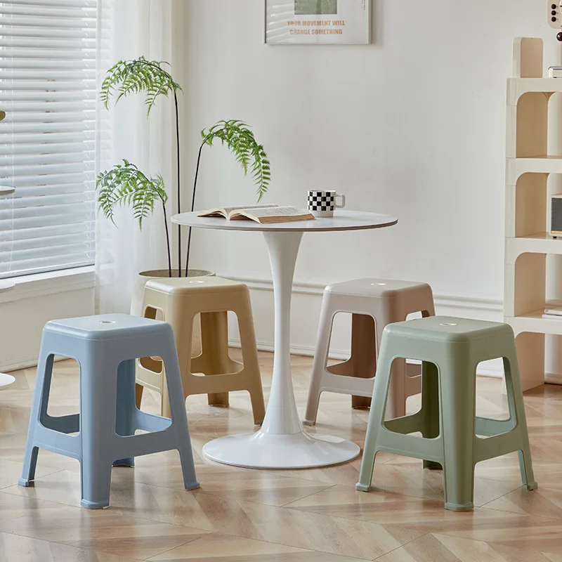 

HH287 can stack the dining table stool, chair, square stool tall rubber bench, simple plastic stool, family thick