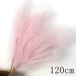 Elegant Faux Pampas Grass - Artificial Plume Grass Vase Decor, Everlasting Reeds Arrangement (Pink - 122cm)