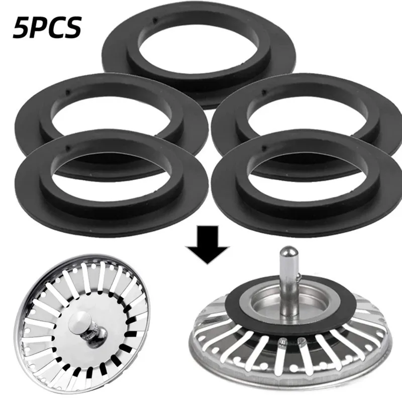 Replacement Rubber Seal Washer for Franke Kitchen Sink Strainer Plug 5Pcs