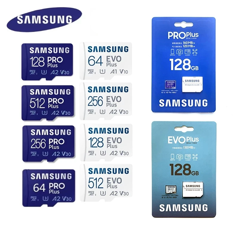 Samsung Pro Plus Memory Card 512gb 256gb 128gb 64gb U3 V30 A2 High