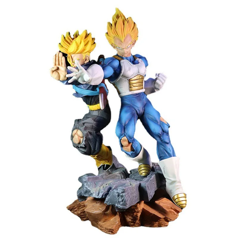 

Dragon Ball Super Saiyan GK Father-son Wave Vegeta Tranks Standing Posture Statue PVC Action Figure Collectible Model Toy Boxed