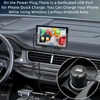 Hipppcron 9 "Radio de voiture Portable lecteur vidéo multimédia sans fil CarPlay et Android Auto IPS écran tactile BT USB TF entrée AUX 4