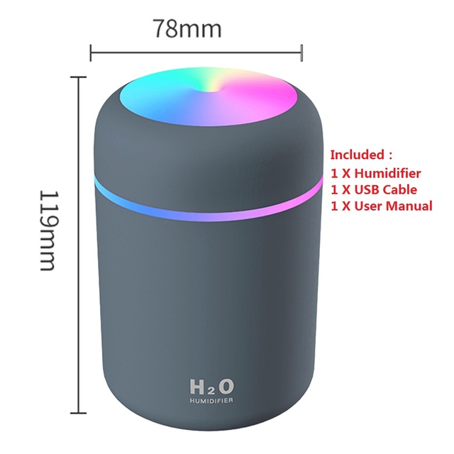Humidifier Silent Aroma Essential Oil Diffuser Ultrasonic Cool Mist Fogger Sleep Atomizer Home Office Air Freshener 180ml
