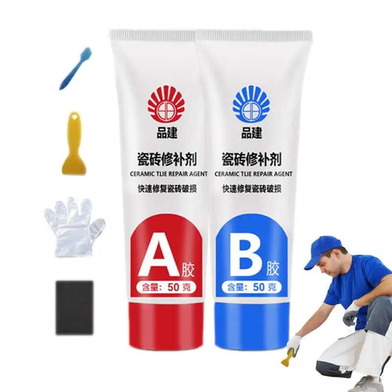 Porcelana Sink Repair Kit Super Adesão Fix Chips e Rachaduras em Cerâmica Banheira Mármore 100g