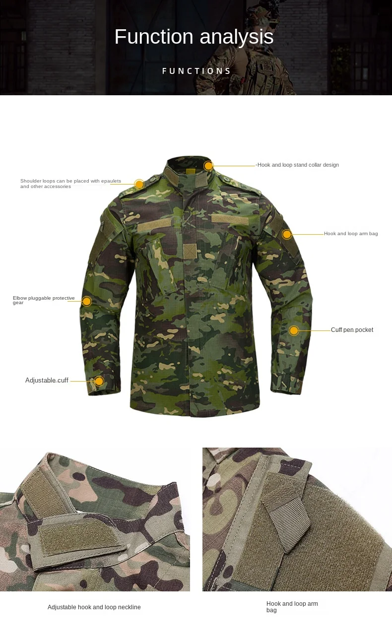 Tactical pants Tactical suit Tactical shirt Tactical clothing Uniforms Set Men Camouflage Breathable Multicam Black Suit Combat Shirt Tactical Cargo Uniform Hunting Set