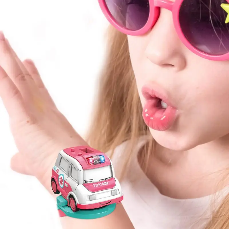 Mini Watch Toy Car Pull Back Wrist Racing Car Watch For Kids Children Cartoon Car Watch With Sound Electronic Watches Kids