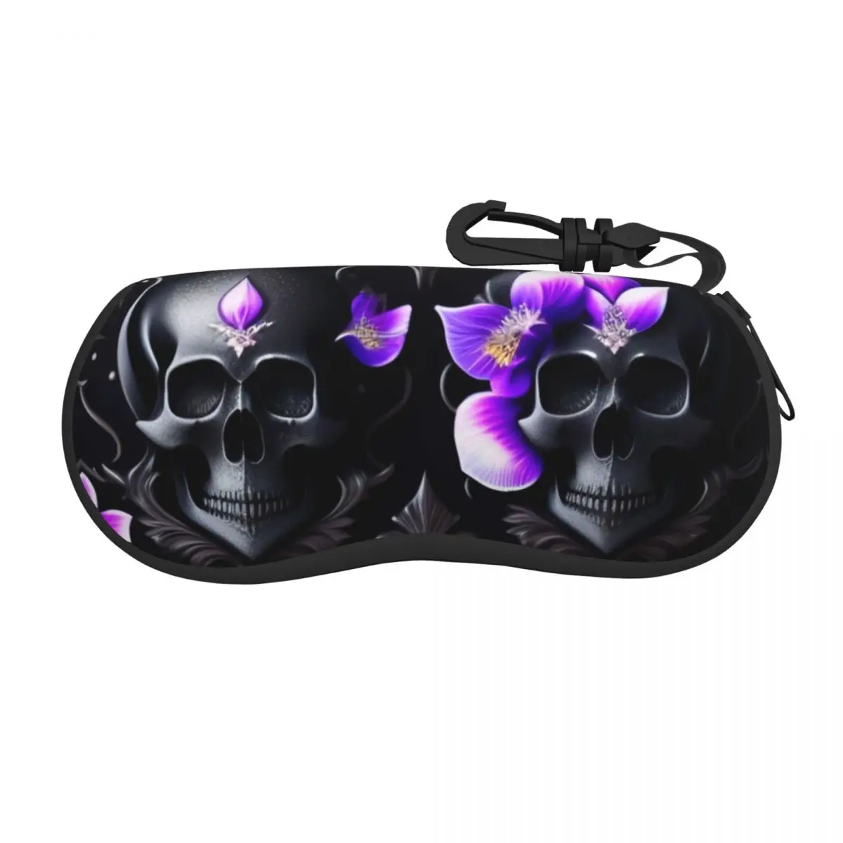 

Skull Print Sunglasses Soft Case Neoprene Zipper Horror Skeleton Death Shell Eyeglass Case Custom Protective Box For Glasses