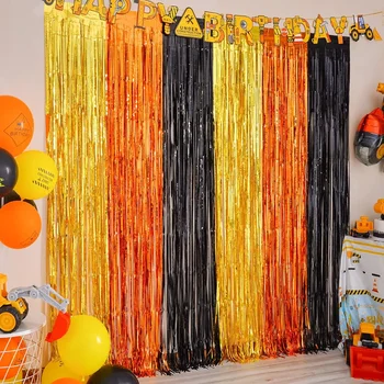 6 pezzi 2 m di alta lamina con frange per tende, sfondo, tema natalizio, cabina fotografica per decorazioni per feste di matrimonio, compleanno, Natale, Halloween