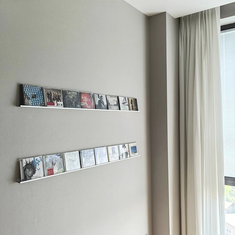 대용량 벽걸이형 CD 랙, 바이닐 레코드 및 앨범 디스플레이 선반, 거실 및 사무실용 공간 절약형 수납 정리함