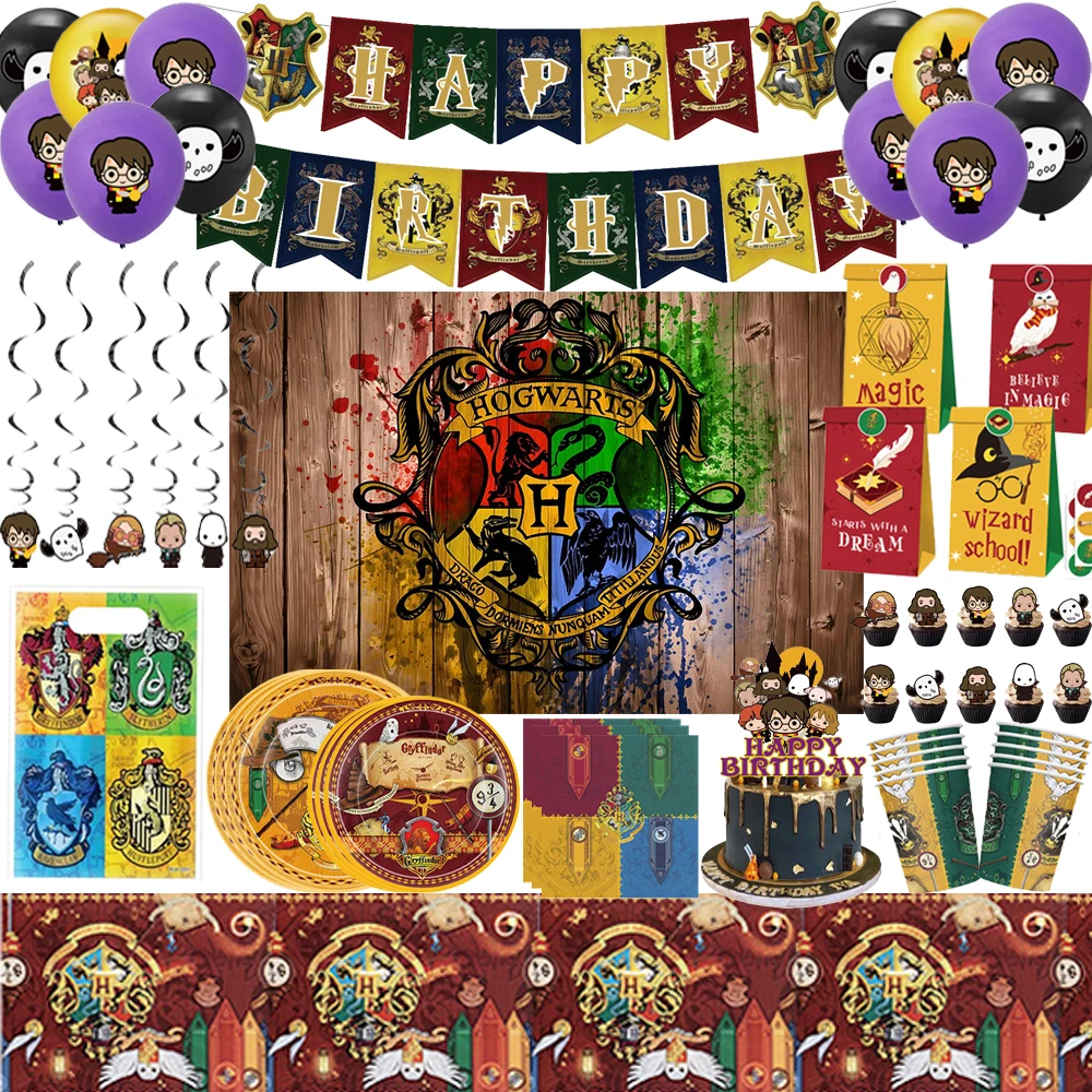 New Harry Potter Birthday Party Decoration Balloon Backdrop Cartoon Magic  Owl Wizard School Birthday Party Supplies Baby Shower - AliExpress