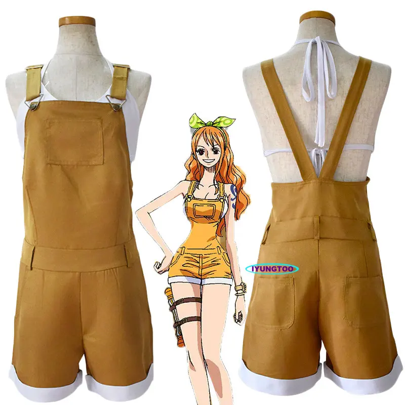 

Anime Anime OnePiece Cosplay Nami Suspender Pant Tops Belt Outfits Women Halloween Christmas Party Uniform Role Play