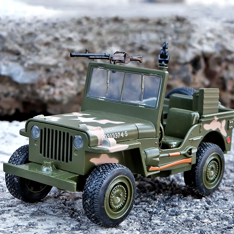 

1:32 военный внедорожник Willys GP, Литые и игрушечные автомобили из сплава, металлическая Игрушечная модель автомобиля, со звуком и фотоколлекцией, детская игрушка
