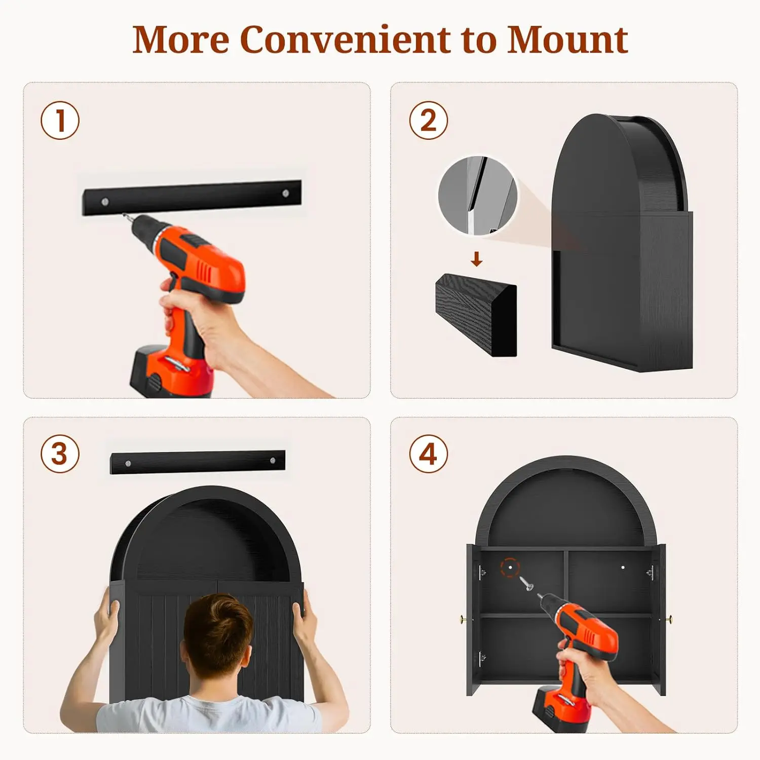 Bathroom Wall Cabinet, 23 x 30'' Over The Toilet Cabinet with Grille Door, Adjustable Shelf, Wall Mounted Cabinets