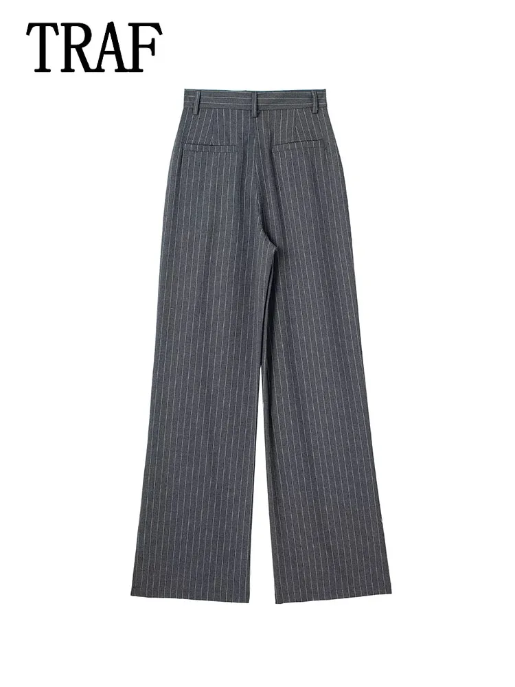 TRAF Woman Three Color Elegant Pleated Pants 2024 New Women Pants Womens Elegant Commuter Casual Women's Pants