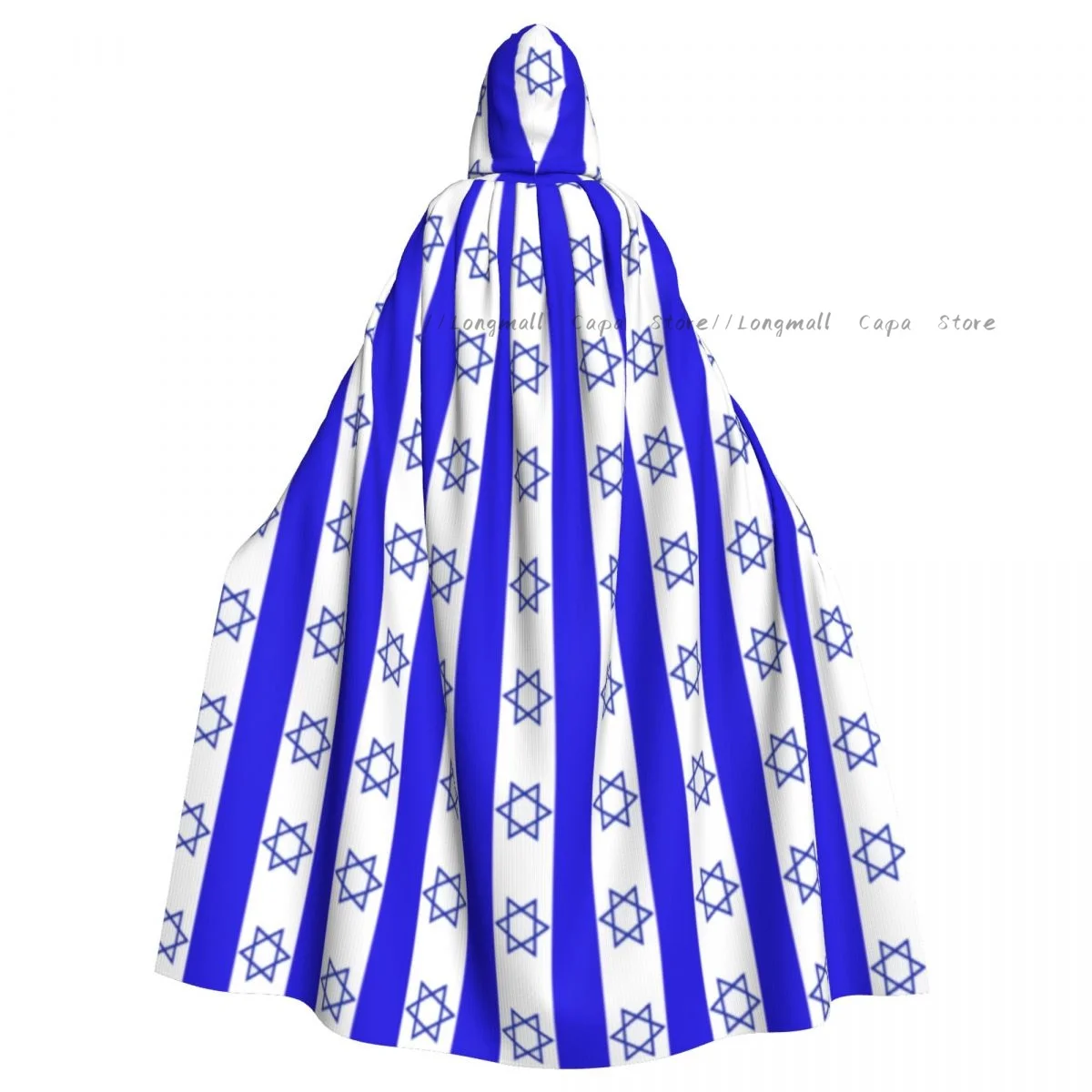 

Israel Print Hooded Cloak Coat Halloween Cosplay Costume Vampire Devil Wizard Cape Gown Party
