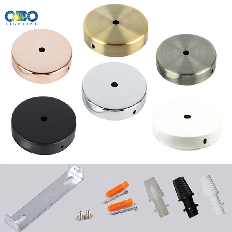 10 PCS Black White Silver Bronze Ceiling Plate Wall Sconce Mount DIY Light Fittings Lamp Base Pendant Lamp 8/10/12cm Disc Base