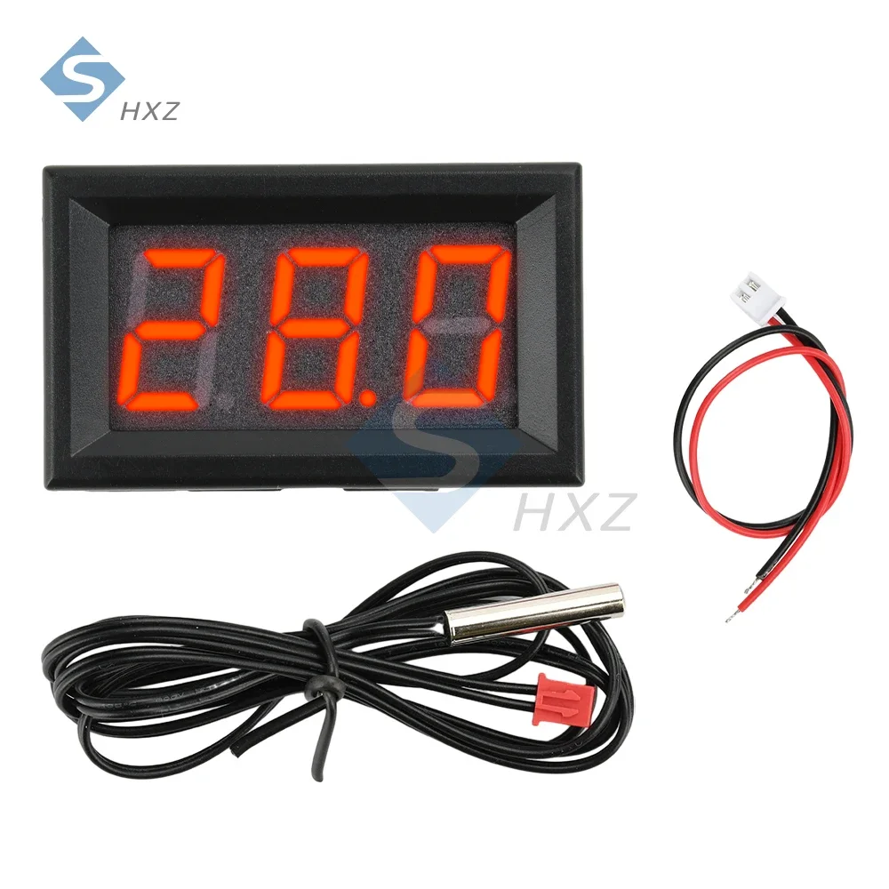 H27T DC 4.5-28V Termometre LED Yüksek Çözünürlüklü Dijital Ekran Sıcaklık Probu ile Elektronik Termometreler -55-120 ℃