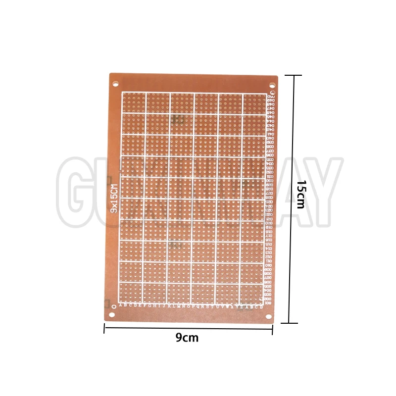 5개 9x15cm 아두이노용 범용 PCB 보드 노란색 단면 PCB 인쇄 회로 기판