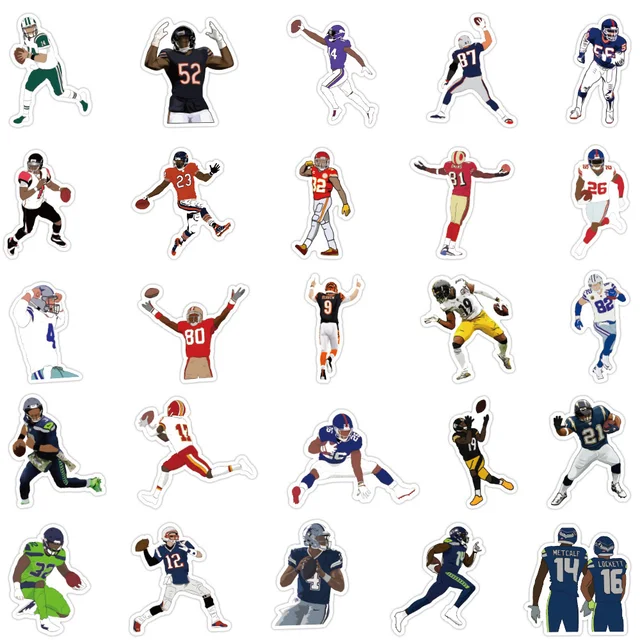 Rugby NFL Player Graffiti Stickers
