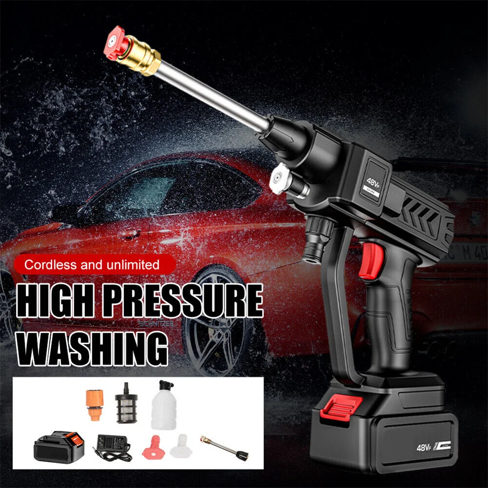 

60Bar 300W Cordless Power Washer High Power Washer Machine with Rechargeable Battery for Car Fence Floor Cleaning Watering