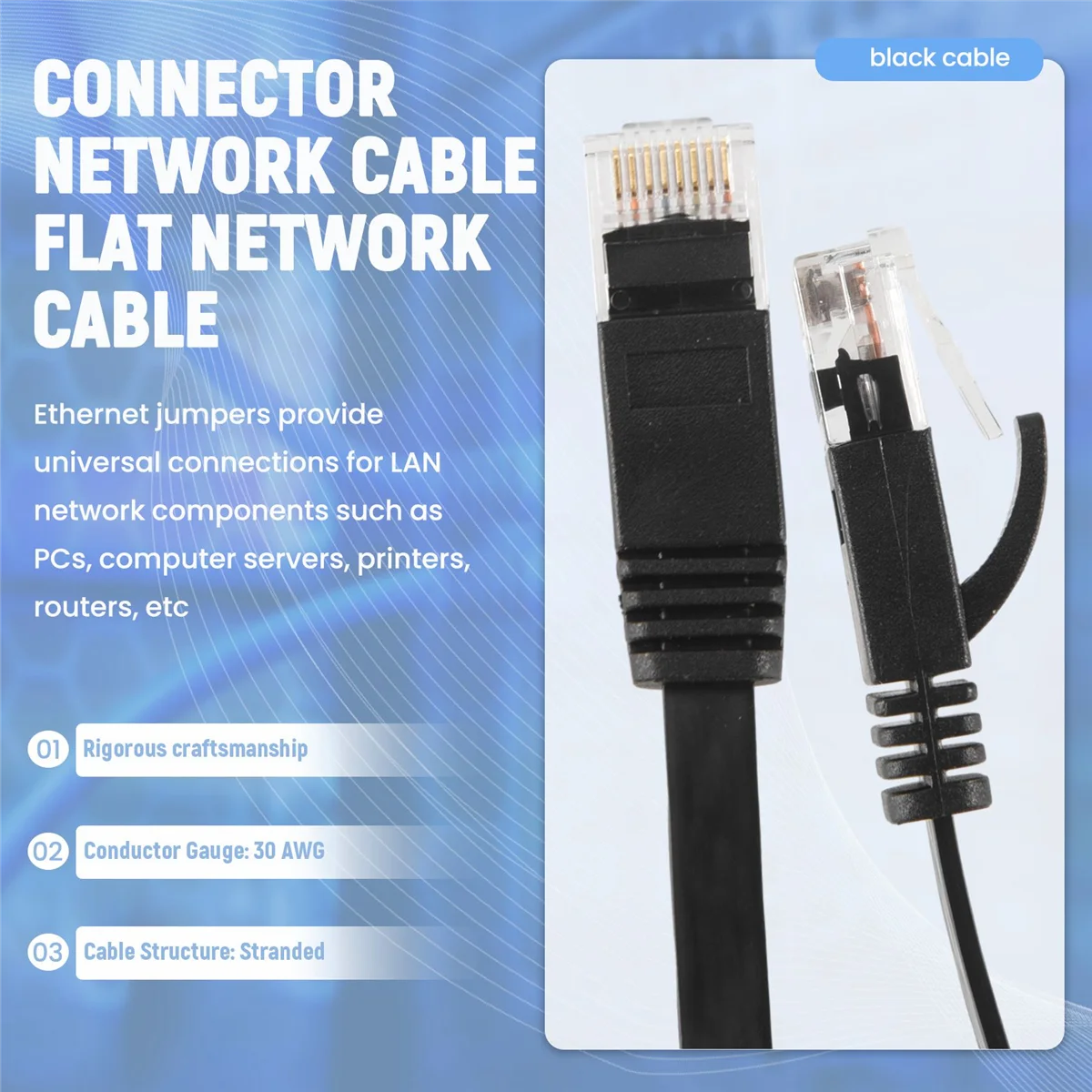 6-Pack Ultra High-Speed Flat Cat6 Ethernet Cables with Snagless RJ45 Connectors
